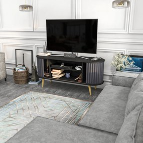 Móvel TV Stor – Preto Antracite – 140x43x64 cm
