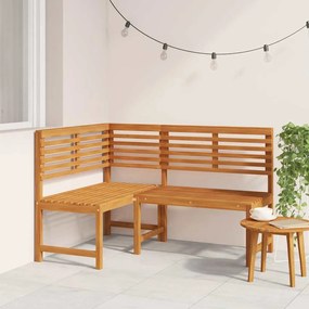 Banco de canto para jardim 140 cm madeira de acácia maciça