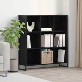 vidaXL Gabinete de Livros Carvalho Preto 99,5 x 30 x 108,5 cm