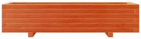 Vaso/floreira de jardim 110x40x26,5cm pinho maciço castanho-mel