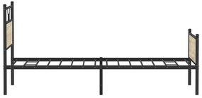 Estrutura de cama sem colchão 107x203 cm carvalho sonoma