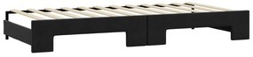 Sofá-cama com gavetão 80x200 cm tecido preto
