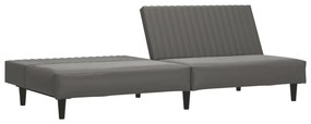 Sofá-cama de 2 lugares couro artificial cinzento