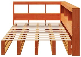 Cama c/ estante sem colchão 120x200cm pinho maciço castanho-mel