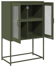 Aparador alto 68x39x107 cm aço verde azeitona