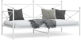 vidaXL Cama de Dia sem Colchão 100x190 cm aço branco