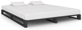 Estrutura de cama em paletes pinho maciço 180x200 cm cinzento