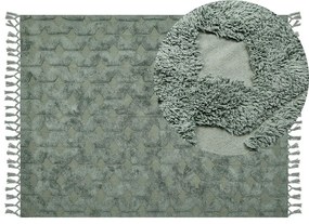 Tapete em algodão verde 140 x 200 cm KARS Beliani