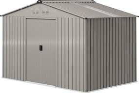 Abrigo de jardim com 5,4 m², dimensões: 2,77 x 1,95 x 1,92 m, com fundações incluídas (PISO NÃO INCLUIDO), porta de correr, aberturas de ventilação e