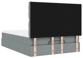 Estrutura de cama otomana com colchão 140x190 cm cinzento claro