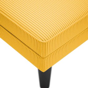 Chaise lounge com almofada tecido corduroy amarela claro