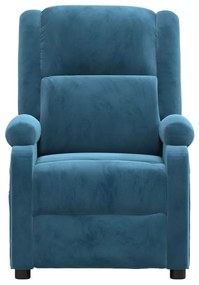 Poltrona reclinável veludo azul