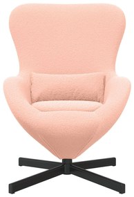 Poltrona Ovo vidaXL Rosa em Tecido Semelhante à Lã