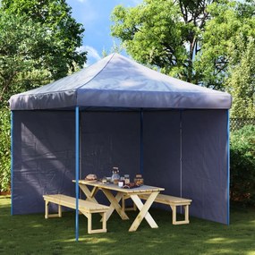 Parede lateral com fecho p/ tenda de festas 2 pcs PE azul