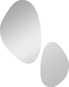 HOMCOM Conjunto de 2 espelhos de parede, espelhos decorativos irregulares em forma de seixo, moldura metálica, 70 x 46 cm/49,5 x 31 cm, preto | Aosom Portugal