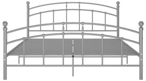 Estrutura de cama 200x200 cm metal cinzento