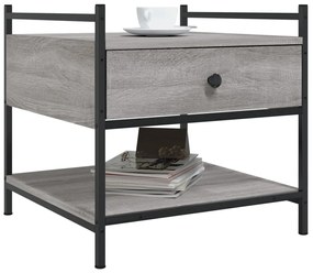 Mesa de centro 50x50x50 cm derivados de madeira cinzento sonoma