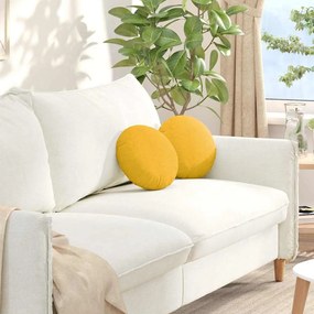 vidaXL Almofadas de Assento 2 pcs Amarelo Claro Ø 30 cm