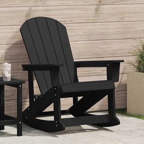 vidaXL Cadeira de Baloiço Adirondack Preto 73.5x92x90 cm HDPE