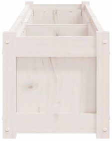 Vaso/floreira de jardim 150x31x31cm madeira pinho maciça branco