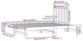 Sofá-cama de puxar 2x(90x200) cm pinho maciço cinza