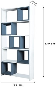 Estante Box – Branco e Azul – 80x170x22 cm