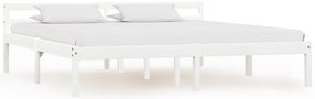 Estrutura de cama 160x200 cm madeira pinho maciço branco