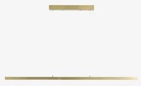 Lâmpada De Teto Suspensa Linear Led 120 Cm Com Luz Indireta Em Alumínio Danile Dourado Escovado - Sklum