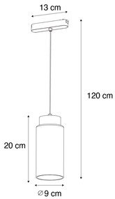 Candeeiro Pendente Moderno Preto para Sistema de Trilho Monofásico c/ LED Integrado - Magnetic Vance Moderno