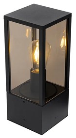 Candeeiro de pé para exterior preto fumê 40 cm IP44 - Charlois Moderno