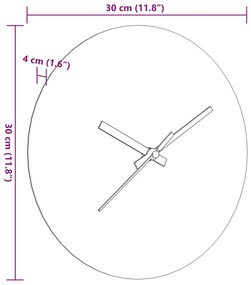 Relógio parede c/ marcações/ponteiros luminosos Ø30 cm castanho