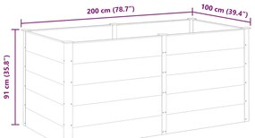Canteiro elevado de jardim 200x100x91 cm WPC cinzento