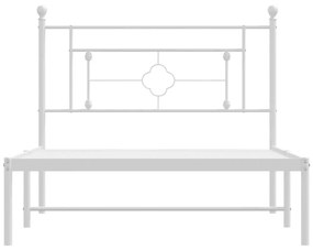 Estrutura de cama em metal com cabeceira 107x203 cm branco