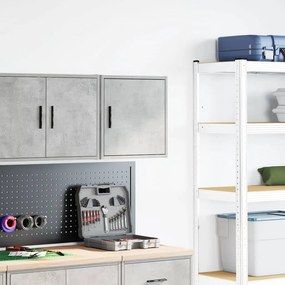 Armário de parede garagem concreto cinza madeira engenheirada