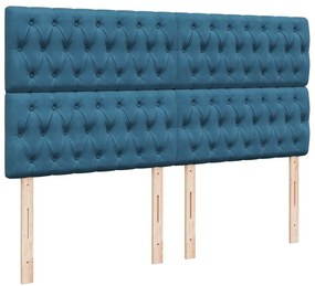 Cama com molas/colchão 180x200 cm veludo azul