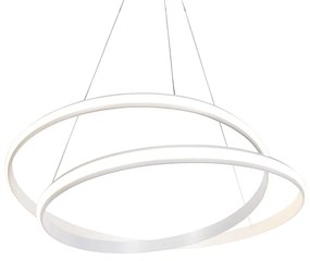 Candeeiro de suspensão moderno branco 74 cm incl. LED regulável - Rowan Moderno