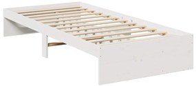 Sofá-cama sem colchão 90x190 cm madeira de pinho maciça branco