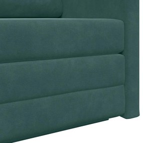 Sofá Cama de Piso 2 em 1 Verde Escuro 124x204x61 cm Veludo