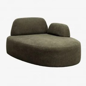 Módulo Chaise Longue Direito Com Braço Para Sofá Modular Estofado Giorgia Tecido Verde Exército - Sklum