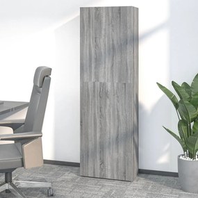 Armário escritório 60x32x190cm derivado madeira cinzento sonoma