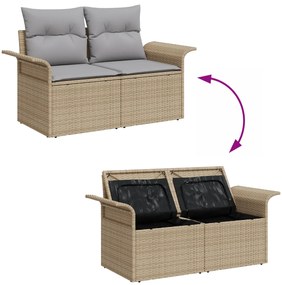 Conjunto de Sofá de Jardim de 6 Peças vidaXL com Almofadas Pretas de R
