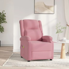vidaXL Poltrona de massagens elétrica veludo rosa