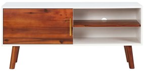 Móvel de TV 110x35x50 cm madeira de acácia maciça e MDF