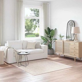 Tapete shaggy de alto pelo creme 160x160 cm PP