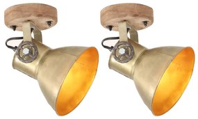 vidaXL 2 pcs candeeiros parede/teto industriais 20x25 cm E27 bronze