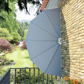 Toldo lateral dobrável para terraço 160 cm cinzento