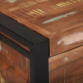 Baú de Armazenamento 60x30x30cm em Madeira Recuperada e Metal
