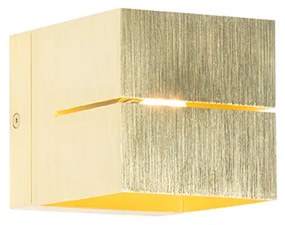 Candeeiro de parede moderno dourado 9,7 cm - Transfer Groove Moderno