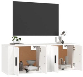 Móveis de TV para parede 2 pcs 57x34,5x40 cm branco