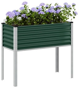 Vaso/floreira de jardim 100x41x90 cm aço verde